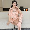 【冰凉透气！不起球】冰丝睡衣女夏高级感短袖长裤套装薄款开衫仿真丝可外穿大码家居服。xa 商品缩略图0