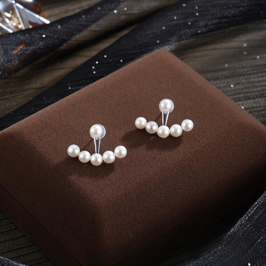 子佩集【月神洛里】银S925珍珠惜王妃耳钉【MLEH039】一字排珠2602 商品图0