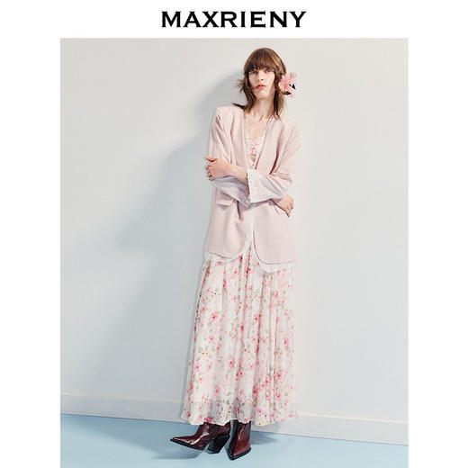 【商场同款】MAXRIENY精致日常直身流线型七分袖外套25夏通勤上衣(货号:MC86JA273) 商品图1