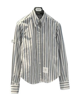 女款条纹长袖衬衫hu022