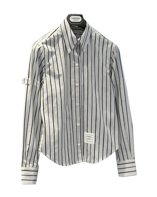 女款条纹长袖衬衫hu022 商品图0