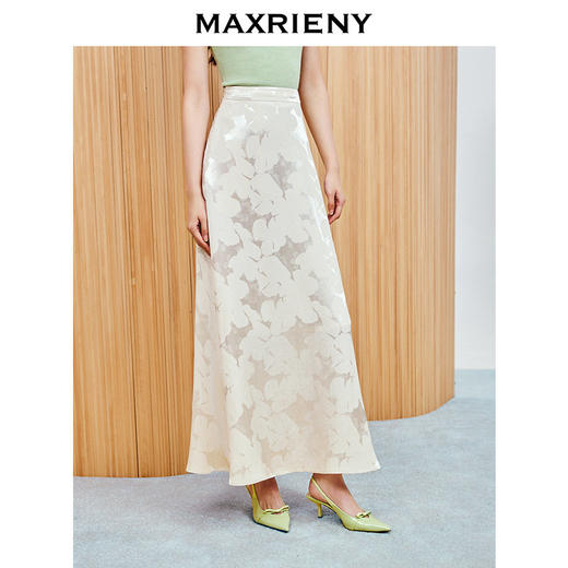 【商场同款-春游记】MAXRIENY优雅复古小a型印花半裙25夏淡人穿搭(货号:MC86SK037) 商品图2