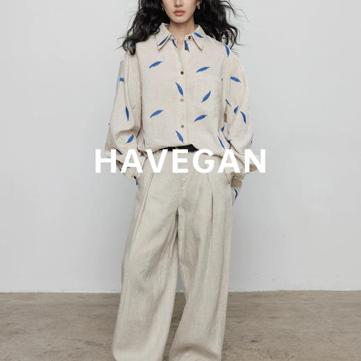 雀说春季天丝苎麻长袖刺绣衬衫女新款老钱风休闲上衣ALW 商品图3