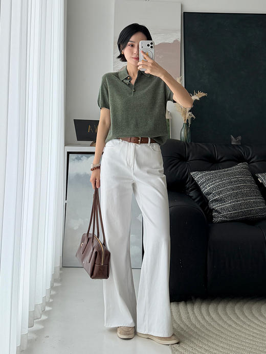 0401上新｜花纱羊绒 花绿调 奢感POLO羊绒衫 商品图1