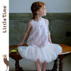 littletime千金风淡粉色挂脖连衣裙女童蝴蝶结花苞裙幻彩公主裙 商品缩略图0