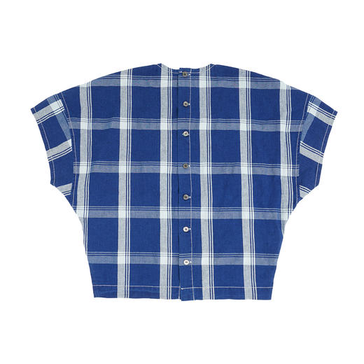 and wander indigo check pullover 女装透气抗皱机能性短袖上衣 商品图4