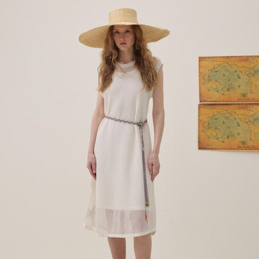 谜底针织连衣裙无袖2026夏季新品时髦松弛两件套长裙女262MZ0765 商品图0