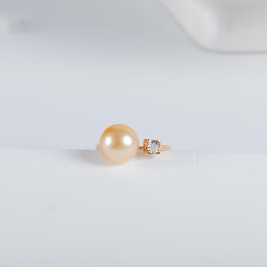 ⁶孤品：【南洋金珍珠】18K金钻石戒指，10-11MM ,编号JZG97，指圈13#/14#，48小时鉴赏期——SS06-CR-YMZZ【HOT】 商品图0