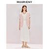MAXRIENY藕粉色西装2026年春季新款钉珠蕾丝天丝轻薄短袖西服外套(货号:MF80JA002) 商品缩略图1
