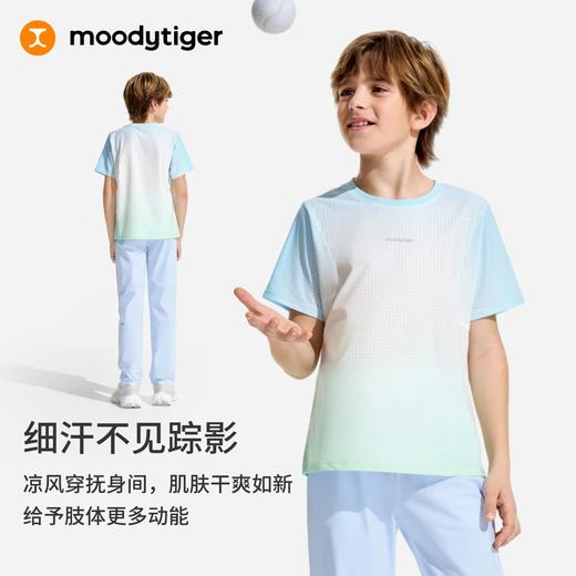 moodytiger男童夏季T恤air supply速干透气百搭短袖 52110106 商品图2