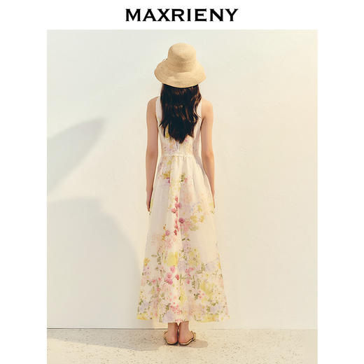 【商场同款】MAXRIENY法式浪漫镂空刺绣连衣裙印花油画长裙气质感(货号:MC86DR078) 商品图3