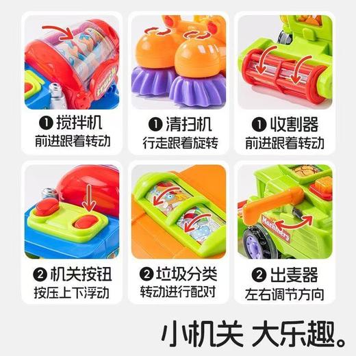 汇乐 益智作业工程车(清洁车 收割机 搅拌机)仿真玩具车DS102 商品图3