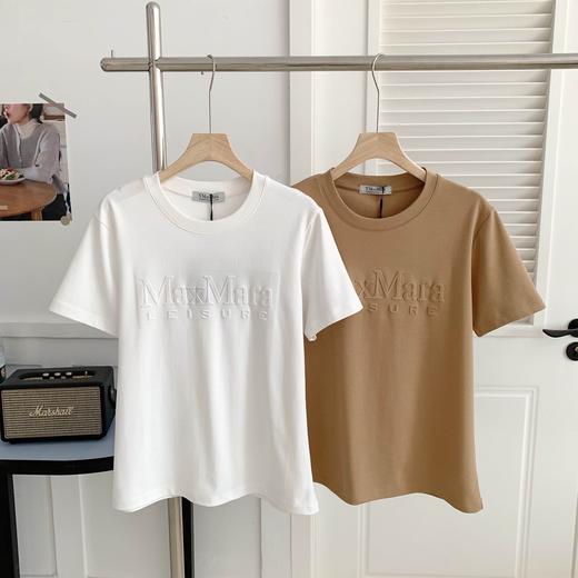 专柜同步MAX新款凹凸字母纯色T恤 商品图4