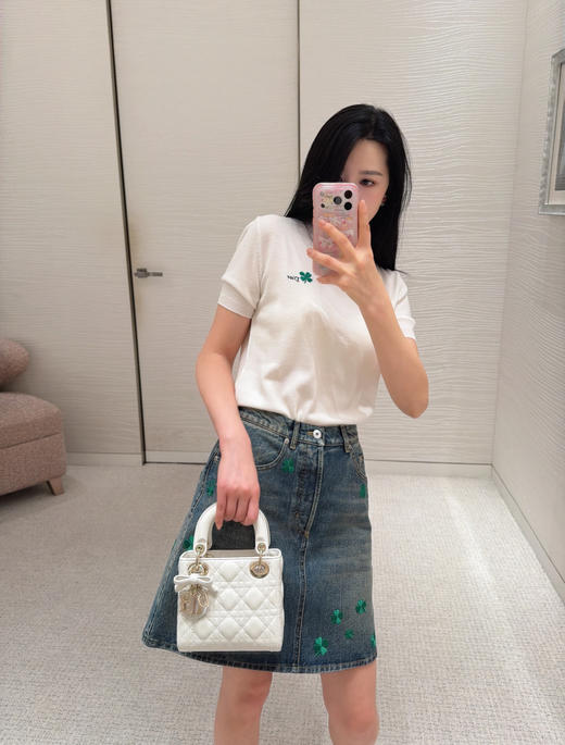 迪奥 四叶草刺绣牛仔半裙 （MM） 商品图9