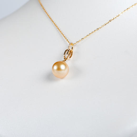 ⁶孤品：【南洋金珍珠】18K金钻石吊坠，10.2MM，编号DZS16，送银链，出证书，48小时鉴赏期——SS06-CR-YMZZ【HOT】 商品图1