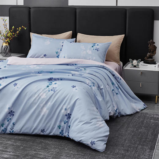 梦洁 云绒印花四件套臻礼·蓝若 商品图1