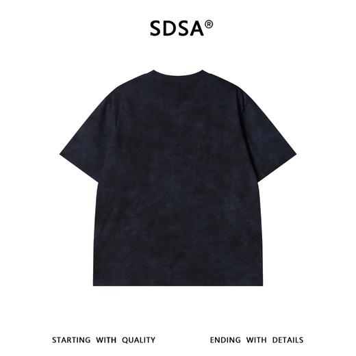 SDSA男装2026新款轻奢高街扎染领口镶珠子设计圆领短袖T恤百搭 商品图4