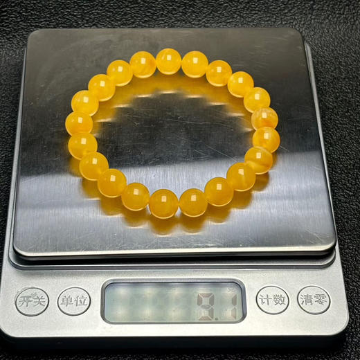 【青山特惠】9mm精品原矿俄料鸡油黄蜜蜡手串 9.1g，m59 商品图5