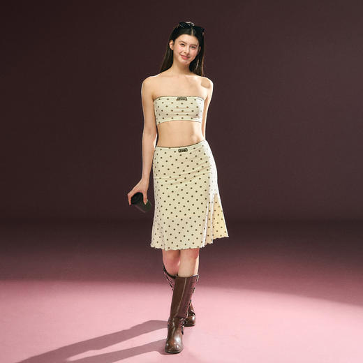 Ariseism 美式复古波点印花抹胸半裙套装女夏季新款两件套 商品图2