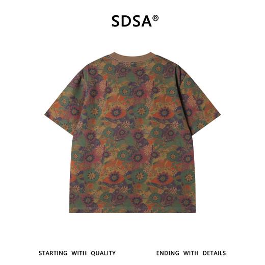 SDSA男装2026新款高贵轻奢小众设计彩色满印花卉圆领短袖T恤百搭 商品图4