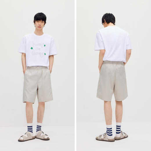 森马休闲裤男夏季橡筋抽绳腰头短裤2026新款宽松直筒裤子舒适自在 商品图4