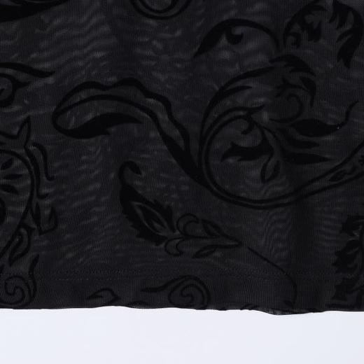 SDSA男装2026新款高贵轻奢时尚个性植绒腰果花卉圆领长袖T恤百搭 商品图3