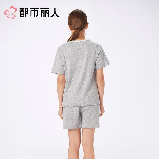 都市丽人睡衣女士睡衣薄家居服40支TC拉架睡衣女士棉质短袖套装女装短袖短裤LHC1C6 商品图2