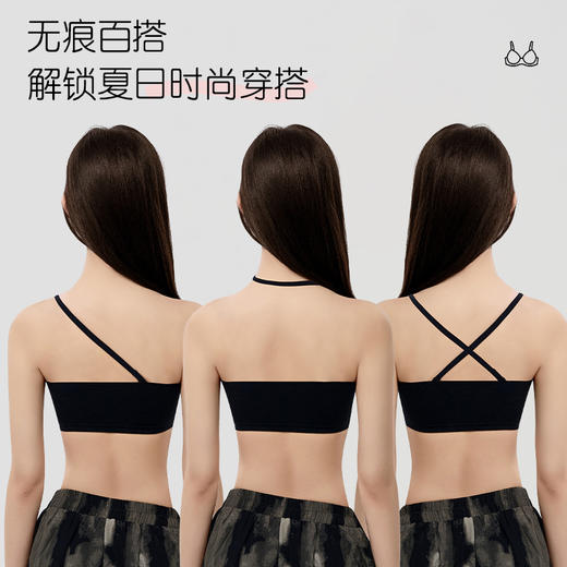 【聚拢有型！调整胸型】美背前扣可拆卸无肩带内衣女夏薄款防滑聚拢小胸显大无痕隐形文胸。xa 商品图2