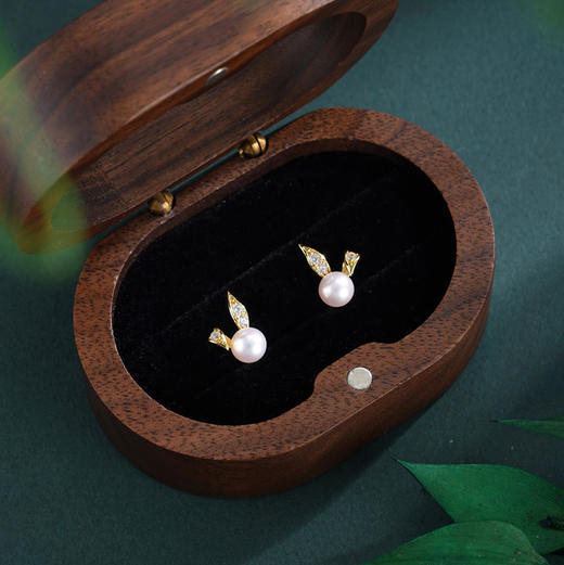 子佩集【垂耳萌兔】银S925珍珠惜王妃耳钉【QJED003】双色兔子2602 商品图2