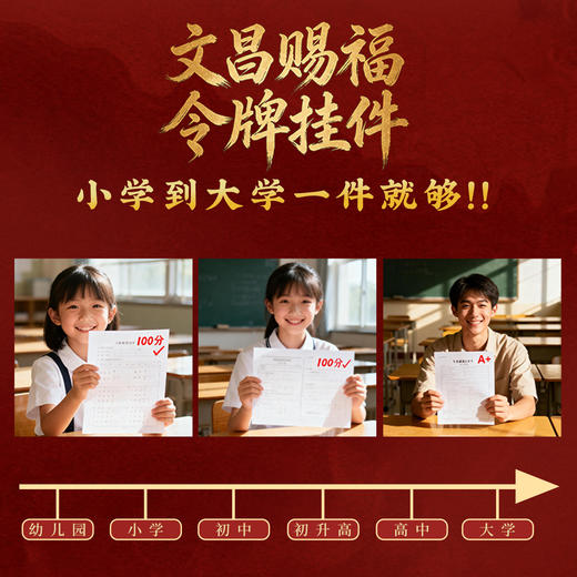 【祈愿吉品】「文昌赐福」令牌挂饰挂件中考高考金榜题名礼物 商品图2