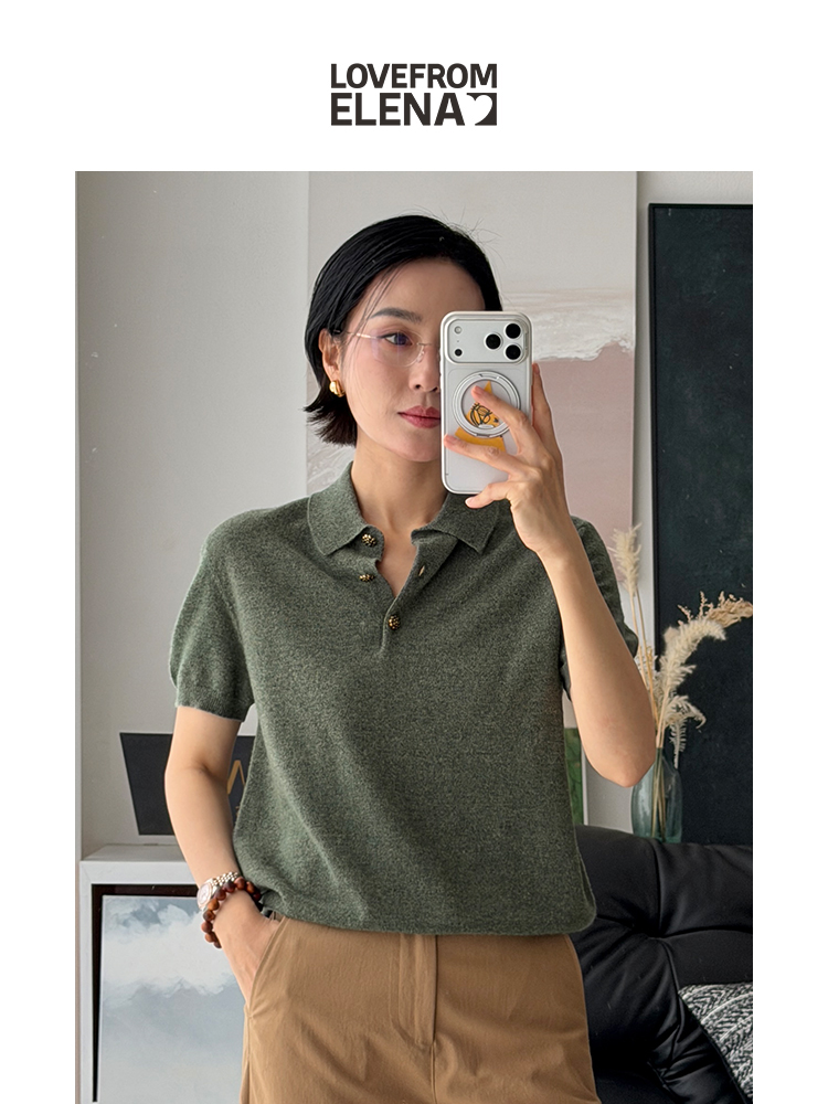 0401上新｜花纱羊绒 花绿调 奢感POLO羊绒衫