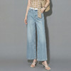 西遇百搭浅蓝2026春季新款高腰微喇叭女宽松梨形不贴腿马蹄牛仔裤H0060239 商品缩略图3