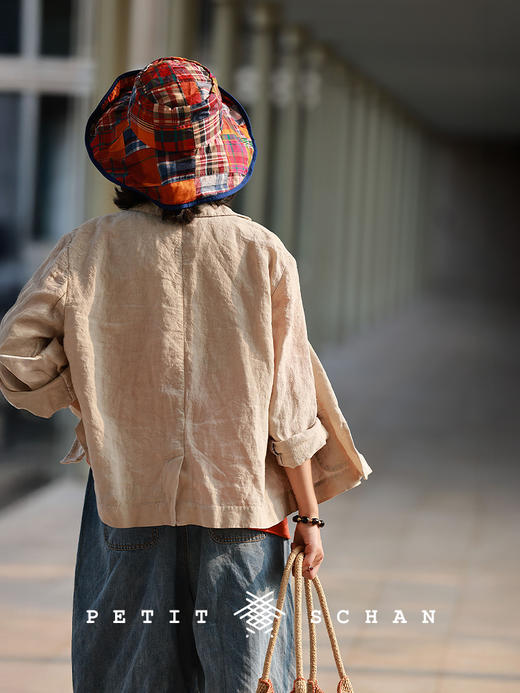 PETIT SCHAN小闪 #097 Flaw in perfection 天衣有缝  手工拼接印度棉百家布大檐渔夫帽 商品图3