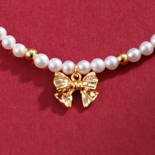 子佩集【柔光情结】珍珠惜王妃手链【XHSL002】镀金蝴蝶结2602 商品图2
