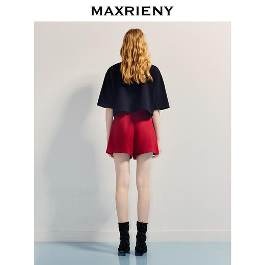 【商场同款】MAXRIENY甜美风樱桃刺绣中袖T恤25夏款落肩上衣女(货号:MC86TS254) 商品图3