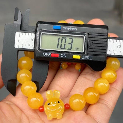【青山特惠】10mm精品原矿俄料满蜜鸡油黄蜜蜡手串 13.7克 m78 商品图7