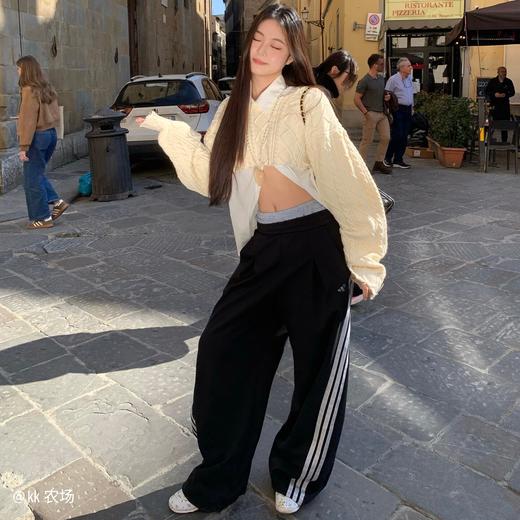 Adidas阿迪达斯DANCE INTERLOCK PANT 三条纹舞动系列宽松运动香蕉裤扭扭裤KR7594 商品图4