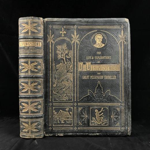 约19世纪后期 利文斯通的生平与探险 数十幅插图 全真皮精装大16开 商品图0