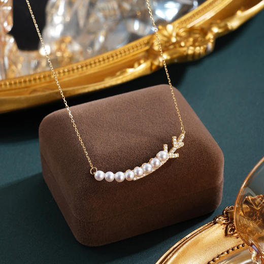 子佩集【幻雪流光】银S925珍珠惜王妃套链项链【MLTL041】镀金箭头排珠2602 商品图1