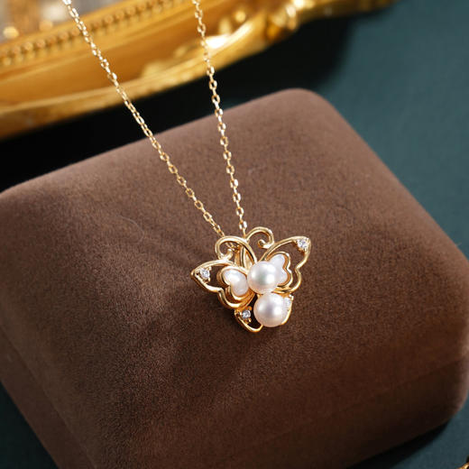 子佩集‌【蝶舞华章】银S925珍珠惜王妃套链项链【MLTL040】镀金蝴蝶2602 商品图0