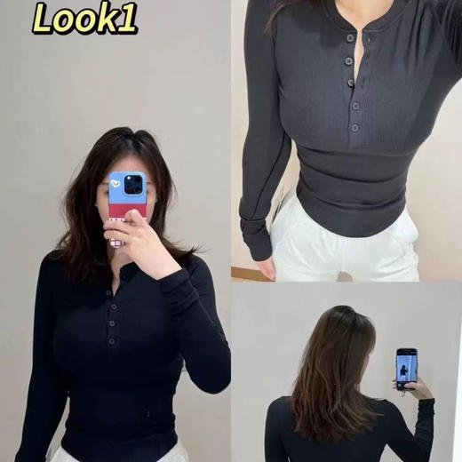 【秒杀价已调 直接拍】lu家 莫代尔棉螺纹打底 长袖 亨利衫 商品图11