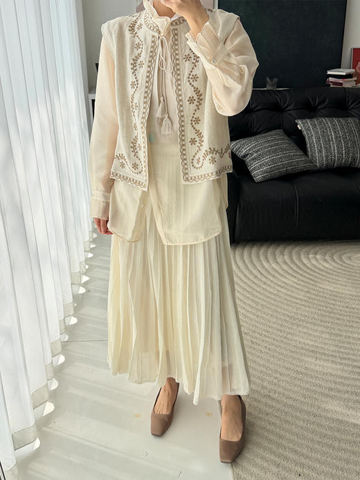 「工厂团购上新」气质通勤款 氛围感百褶针织半裙U300 商品图5