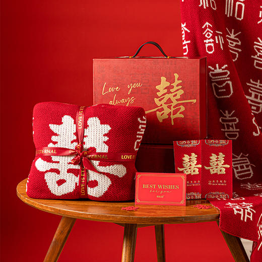 摩登主妇百喜毯新婚结婚订婚礼物送新人闺蜜高级感实用毯子伴手礼 商品图4