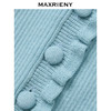 MAXRIENY薄荷绿色针织衫2026年春季新款圆领修身上衣木耳边毛衣(货号:MF80JA020) 商品缩略图2