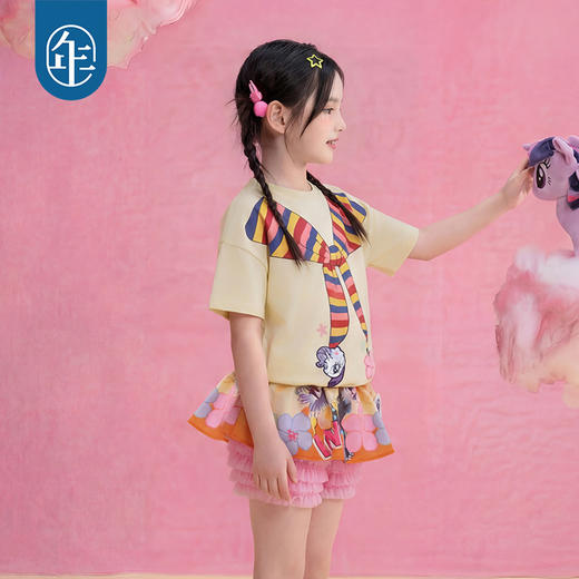 小马宝莉联名年衣童装短袖T恤儿童女童夏季新款公主可爱卡通上衣 商品图4