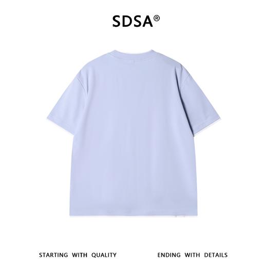 SDSA男装2026新款高贵轻奢潮牌撞色拼接假两件短袖T恤百搭时尚 商品图4
