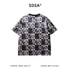 SDSA男装2026新款轻奢潮牌植绒棋盘格圆饼设计圆领短袖T恤百搭 商品缩略图4