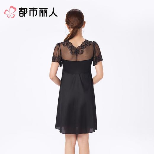 都市丽人睡衣女士睡衣薄家居服网纱冰丝睡衣女士网纱短袖裙有杯垫女装睡裙LHC6C4 商品图2