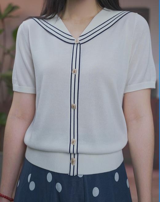 司歌海军领针织套头上衣G93G3815 商品图2