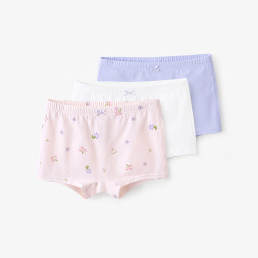 英氏儿童内裤女童四季款平角内裤10A抗菌四角裤3件装柔软舒适 商品图4